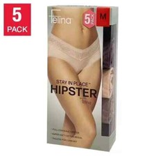Felina Med Stay In Place Hipster Underwear Full Coverage Tagless Panties 5 Pk