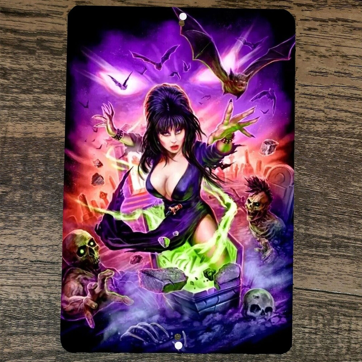 Queen of the Zombies Elvira Mistress of the Dark 8x12 Metal Wall