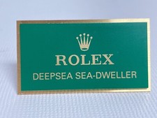 ROLEX  targhetta da esposizione,Deepsea Sea-Dweller , metallo smaltato , verde