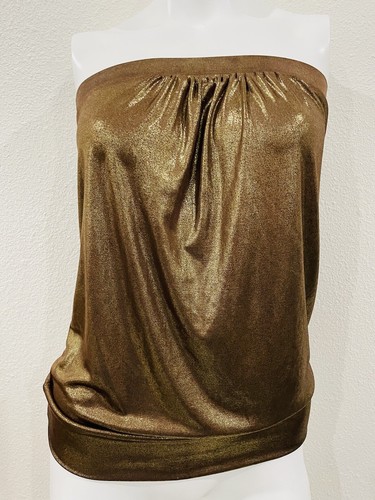VTG 90's NECESSARY OBJECTS Strapless Brown Metallic Rare Top Size Medium - Picture 4 of 7