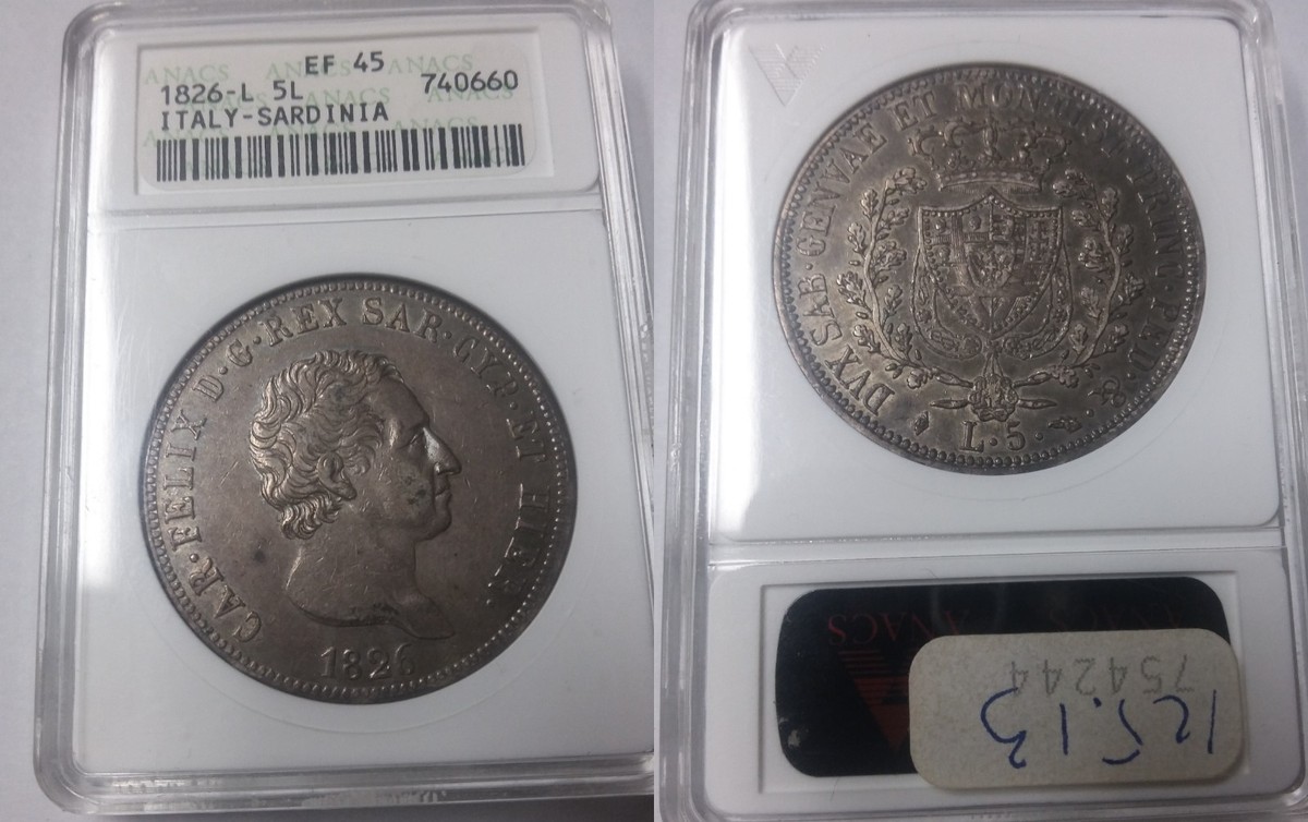 値下げ中！Antonio Scardina ITALY ITALIA Sardinia 5 Centesimi 1826P Anchor KM100.1
