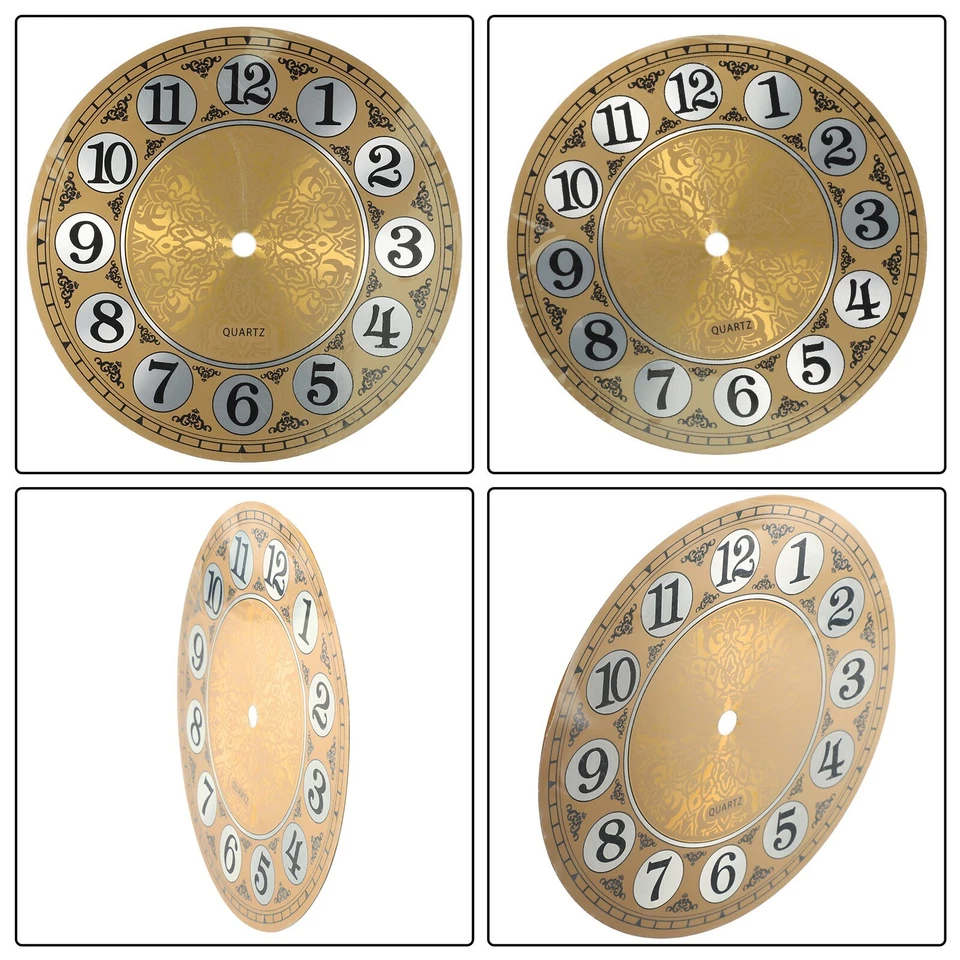 Sleek 7 Inch Gold Aluminium Wall Clock Dial Face with Arabic Numerals Display - Image 4 of 4