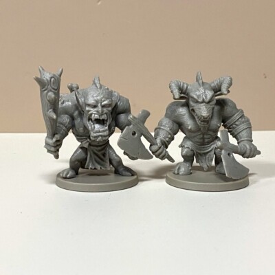 2pcs Troll Minotaur Miniatures Arcadia Quest Wargaming Kickstarter Toys Rare 