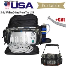 Portable Dental Delivery Unit Suction System Air Compressor 3 Way Syringe Bag 4H