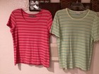 Tees Croft Barrow Striped Lime Green or Melon Stretch 40”Cx25”L  Sz Large U PICK