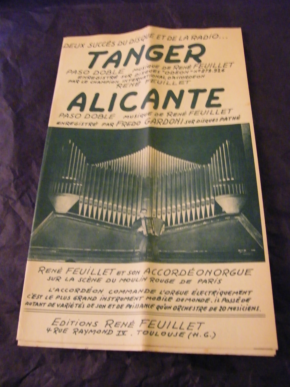 Partition Tanger René Feuillet Alicante Fredo Gardoni