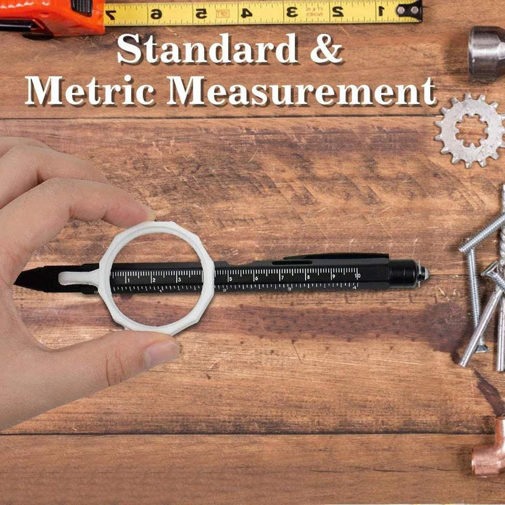 Multi Tool Pen, Metal 9 In 1 Multitool Pen, Touch Head, LED Light, Bottle Opener
