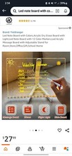 LED Note Board with Colors Acrylic Dry Erase Board DIY Drawing Board with Light
