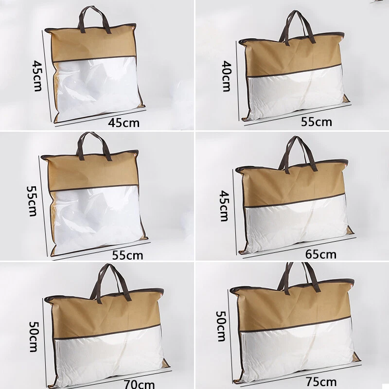 Pillow Quilt Storage Bag Non woven Organizer Tote Bag Zipper Bag Home Save Space