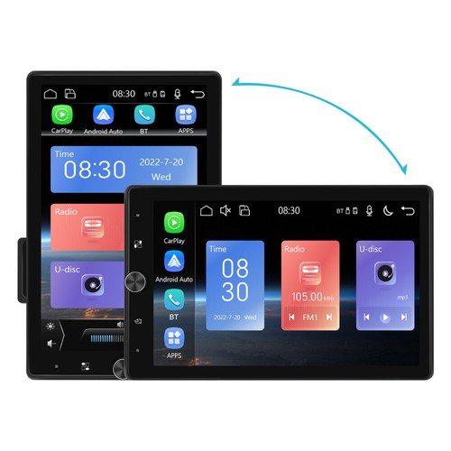 10.4'' Single 1 Din Car Stereo Apple CarPlay Android Auto Rotatable Radio BT USB - Picture 14 of 24
