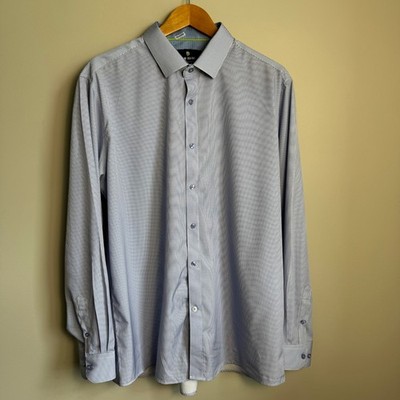 Tom Baine Performance Men's Lightweight Casual Dress Shirt Purple Graph Size XXL
