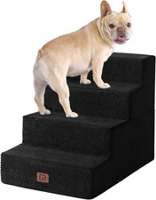 Dog Stairs for Bed 18" H, 4-Step Dog Steps for High Bed, Pet Steps for Small Dog