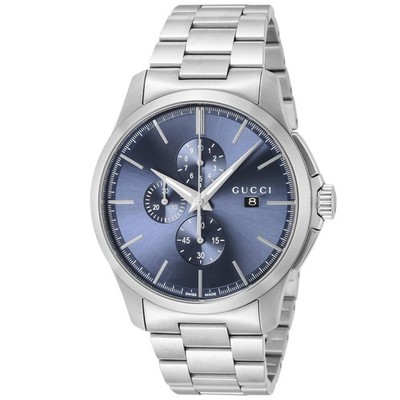 Unbenutzte GUCCI G-TIMELESS YA126273 Blau Quarz Edelstahl Herrenuhr in Box