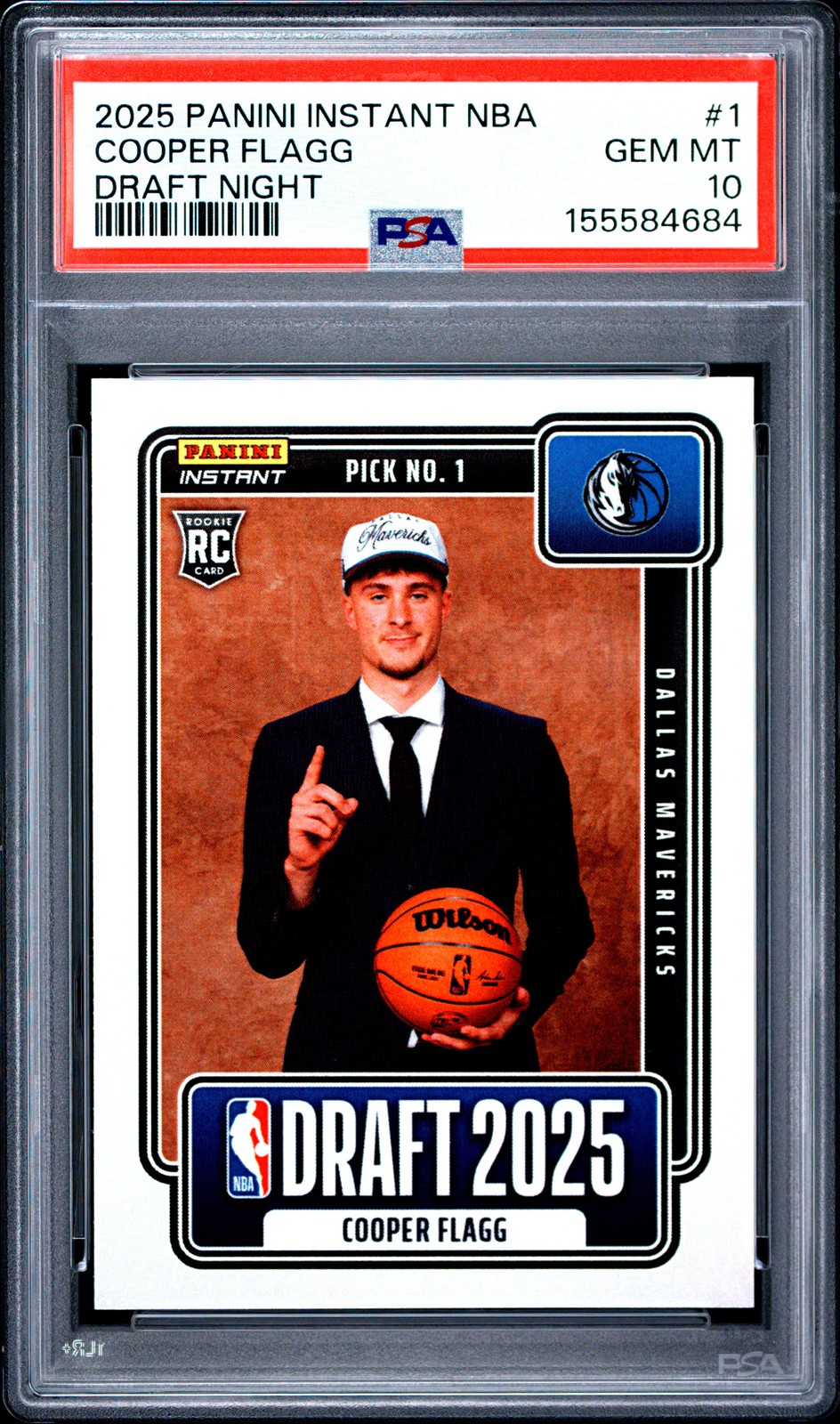2025 Panini Instant NBA Draft Night #1 Cooper Flagg Rookie Card RC PSA 10 GEM MT