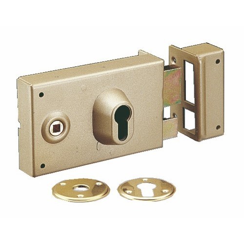 Serrure en applique horizontale VACHETTE droite pour la sécurité d une porte d atelier