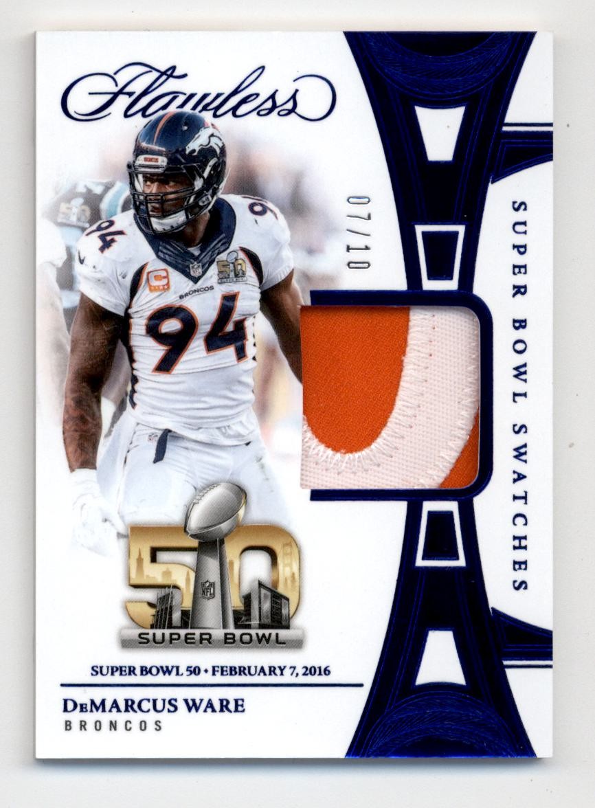 2025 Panini Flawless Super Bowl Swatches Sapphire #9 DeMarcus Ware Jersey 7/10