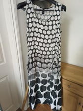 ELLi Lagenlook Polka Dot Maxi Dress Pockets Arty UK 14- 16-18 Kaftan Layering 