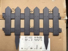 Plastic Picket Fence Border 25 Pack Grey