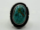 Vintage Handmade Beautiful Turquoise Sterling Silver Navajo Ring Sz 8