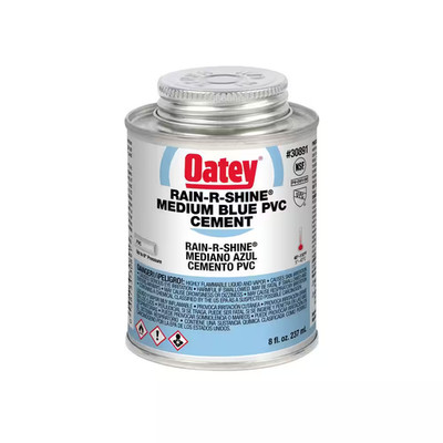 Rain-R-Shine 8 Oz. Medium Blue PVC Cement