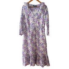 ModCloth Ruffling For Flowers V-Neck Ditzy Print Midi Dress Women's Size 6 NWT