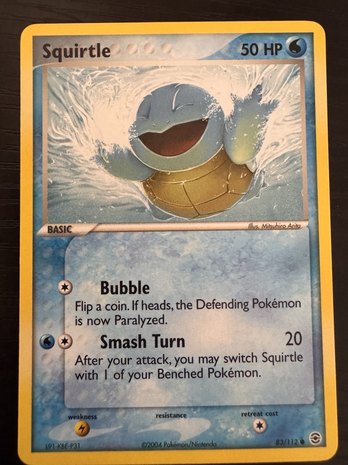 2004 Pokemon SQUIRTLE Ex FireRed & LeafGreen Set NON HOLO Card 83/112 MINT