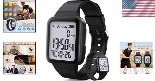 Digital Fitness Tracker Watch for Men & Women - No App Required, Water Resistant - Bild 2 von 9