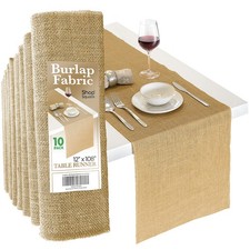 BURLAP TABLE RUNNERS Outdoor Jute Beige 12x108 Inch 10 Pack SHOP SQUARE