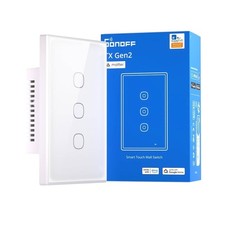 Sonoff TX Gen2 Matter Smart Touch Wall Switch 3-Gang White Glass Panel T5-3C-TX