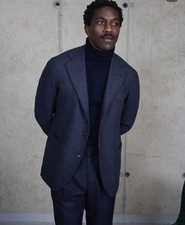 BNWT Natalino Superfine Wool Roll Neck Jumper Navy Size Small RRP &pound;185