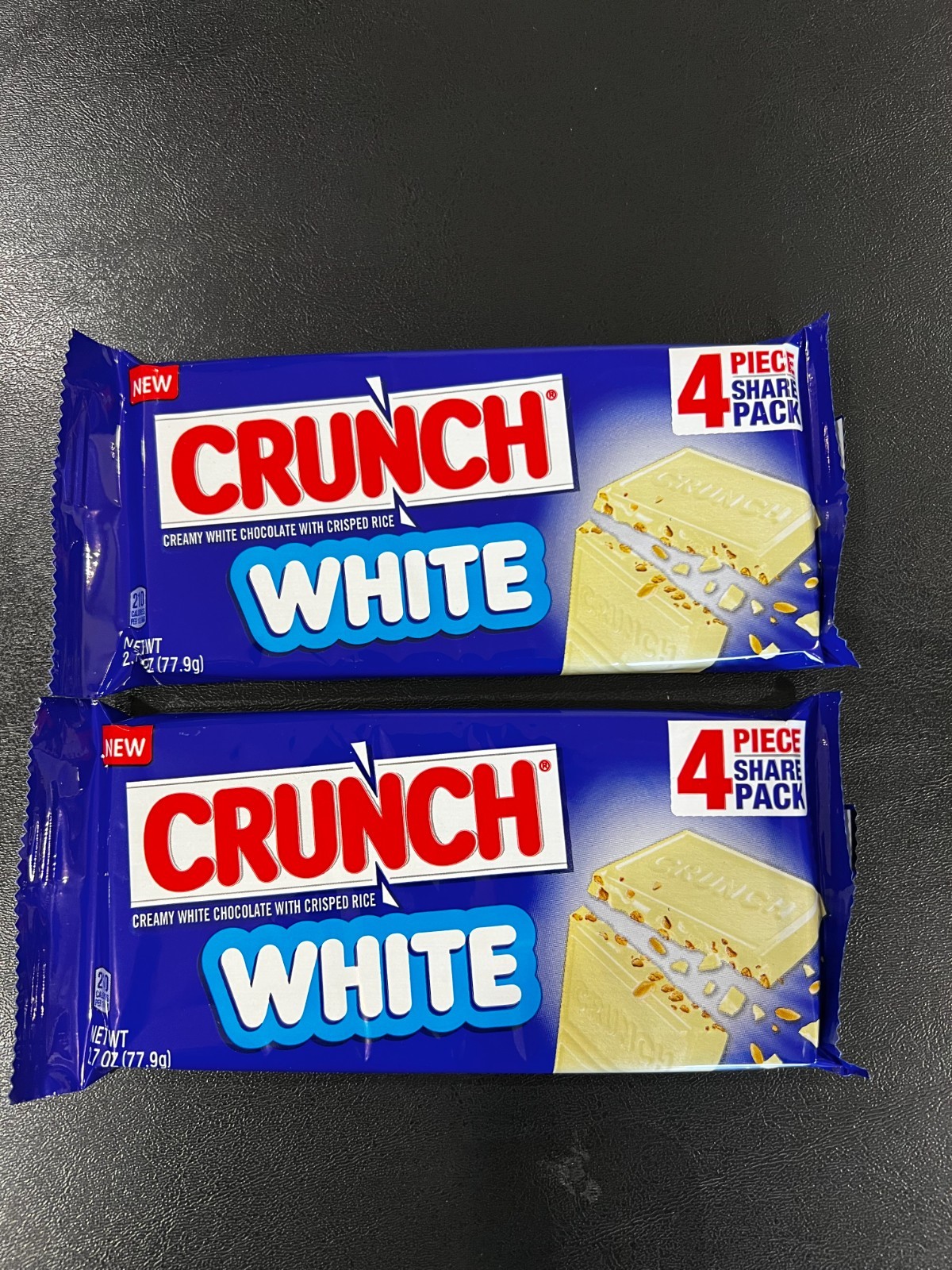 Barra crujiente de chocolate blanco edición limitada tamaño compartido caramelo (2 barras) BB May 26