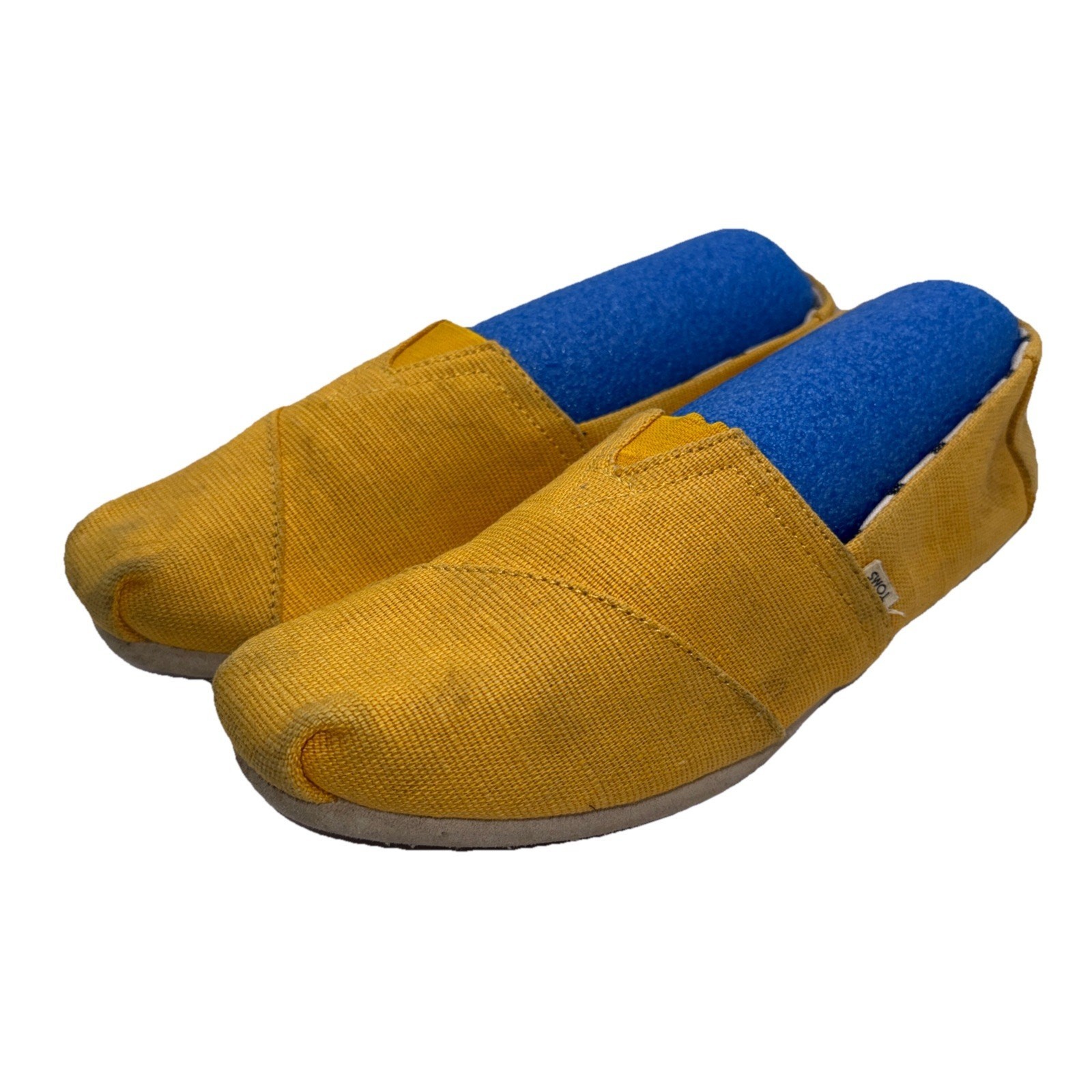 Size 9 - Women’s TOMS Slip On Shoes Yellow Canvas