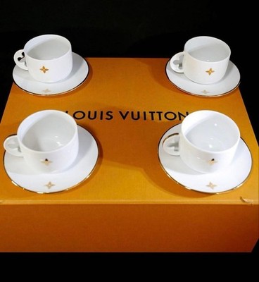 Louis Vuitton Teetassen 4er Set Porzellan Kaffeetassen Luxus Geschirr Selten