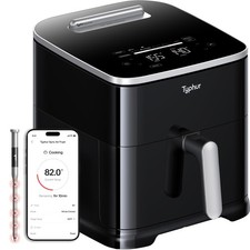 Typhur 8QT Sync Air Fryer with Built-in Wireless Meat 8QT, Black+Sliver 