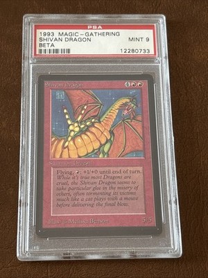 1993 Magic The Gathering Beta Shivan Dragon -  PSA 9 - Mint