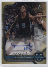 2021-22 Bowman U Chrome Prospect Gold Refractor 32/50 Armando Bacot Auto 19fe