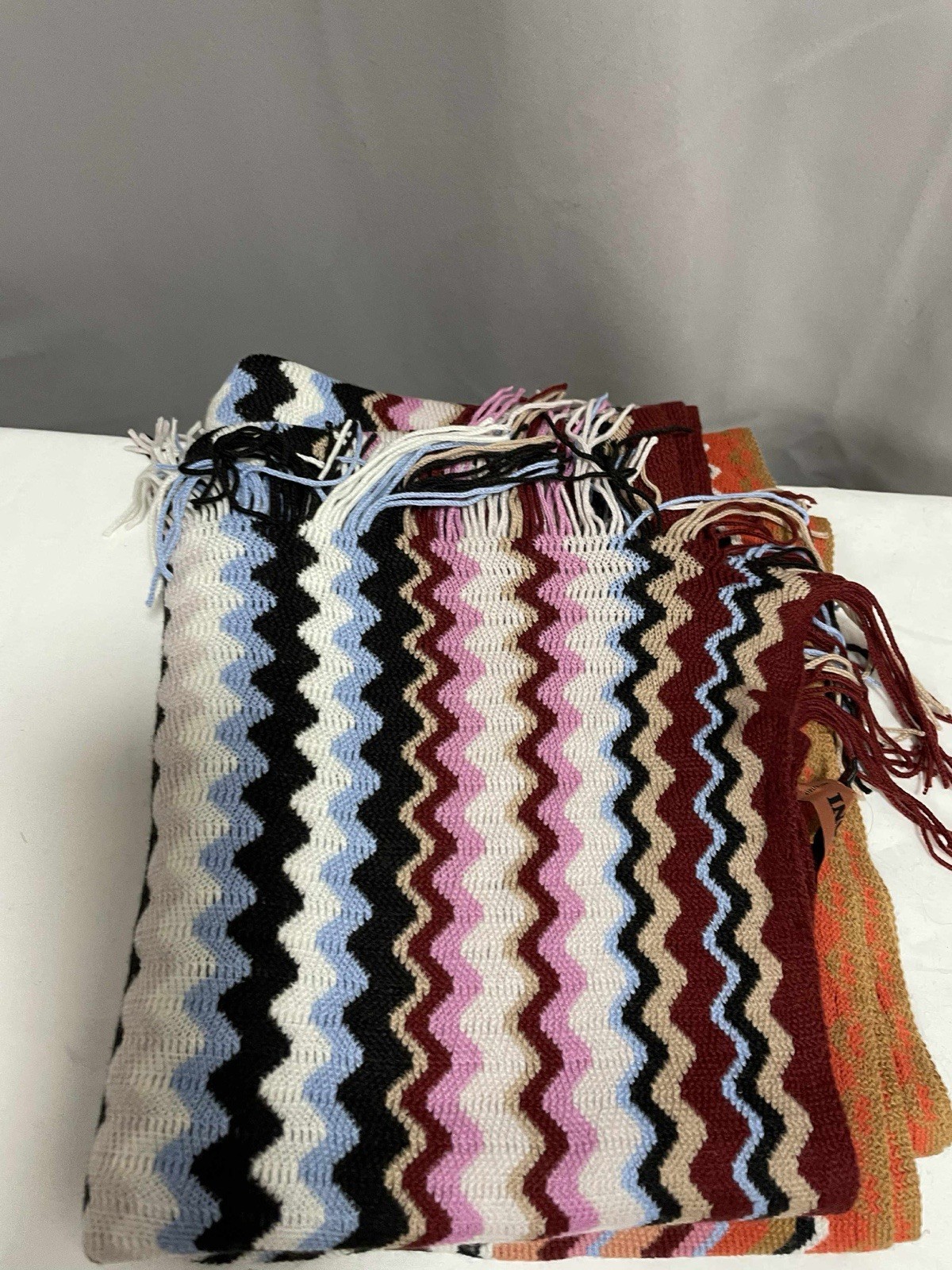 Missoni Brown Multicoloured ZigZag Pattern Scarf - image 6