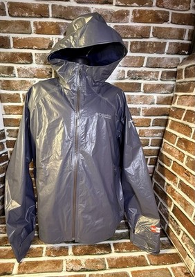 Columbia Titanium OutDry Men s Gray Hooded Full Zip Rain Coat Jacket XXL