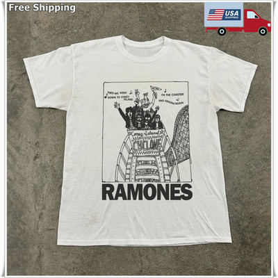 Ramones Coney Island Cyclone T-shirt, Unisex White T-shirt, Size S-5XL