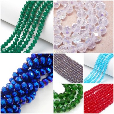 Rondell Glasperlen 3 mm / 160stk Tschechische Kristall Schmuck Glasschliffperlen