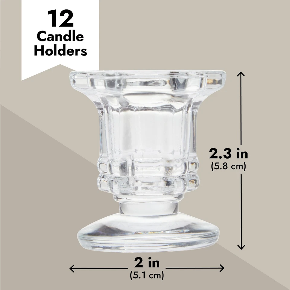 Juego de Candelabros de Vidrio, Candelabro Cónico Transparente (Paquete de 12) Foto 4 de 4