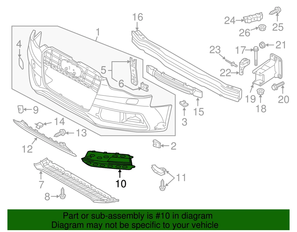 Rejilla inferior original Audi 8T0-807-681-M-01C Foto 2 de 3
