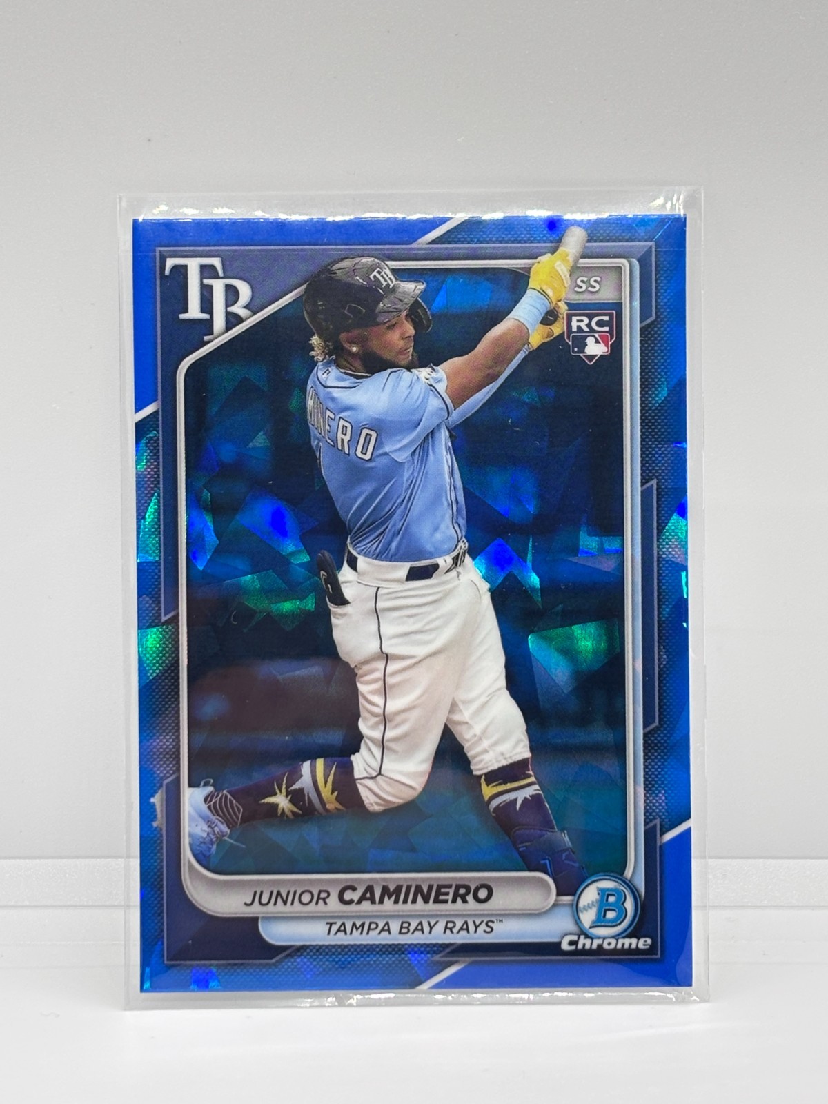 2024 BOWMAN CHROME SAPPHIRE JUNIOR CAMINERO ROOKIE BLUE REFRACTOR #56 TAMPA BAY