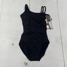 So Danca Leotard Womens P Black Asymmetrical One Shoulder Ballet Dance TP155