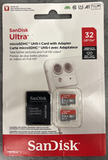 SanDisk 32GB Pack of 2 Ultra microSDHC UHS-I Memory Card 2x32GB with Adapter
