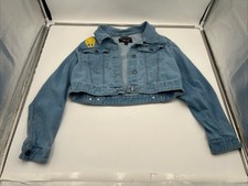 Warner Bros Size L Denim Jean Jacket Tweety Bird Vintage 1997 Looney Tunes Crop