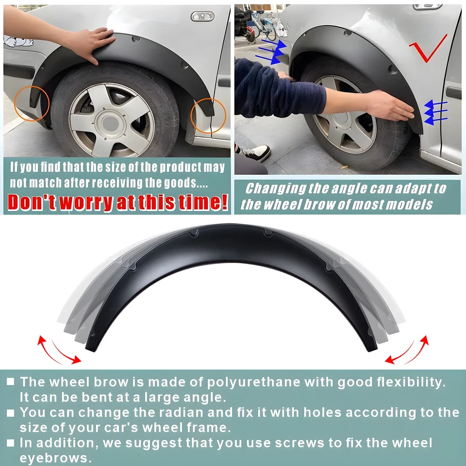 4X 35" For Nissan Murano Universal Fender Flares Wheel Arches Wide Body Kit Foto 3 de 4