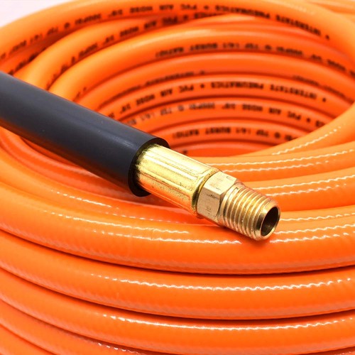 100' ft Air Hose 3/8" Hose Diameter x 1/4" NPT Brass End PVC 300 PSI - HA26-100E - Picture 2 of 4