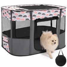 Foldable Pet Puppy Dog Playpen for Indoor Outdoor Use, Grey