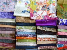 Japanese Old cloth KImono Small 40pcs Patchwork Handicraft Quilting Needleworks